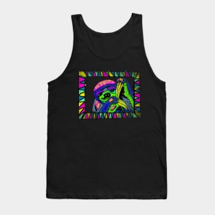 Sloth 90s Retro Pop Culture Distressed Design, Love Sloths, Sloth Gifts, Neon, Vintage Style Tank Top